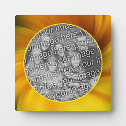 黄色の茶色のジャグジーのプール自分の写真を追加 フォトプラーク (正面)