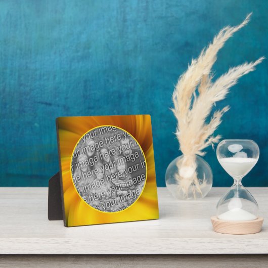 黄色の茶色のジャグジーのプール自分の写真を追加 フォトプラーク (インサイチュ)