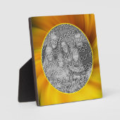 黄色の茶色のジャグジーのプール自分の写真を追加 フォトプラーク (正面)