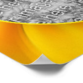 黄色の茶色の渦巻きフレーム自分の写真を追加 ポスター (角)