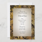 黄色の落ち葉の結婚式リハーサルディナー 招待状 (正面)