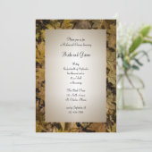 黄色の落ち葉の結婚式リハーサルディナー 招待状 (スタンド正面)