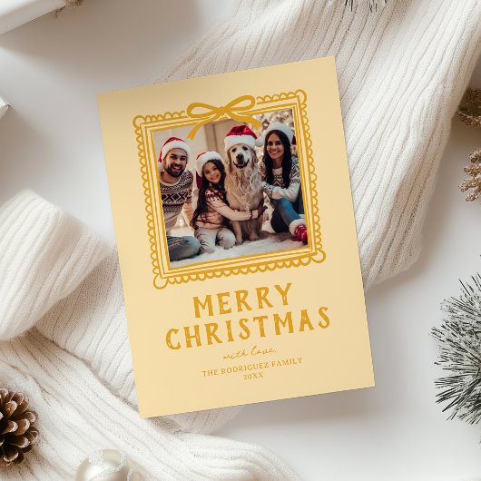 黄色の落書き フォトフレーム クリスマス