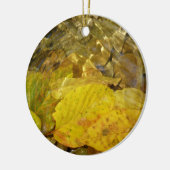 黄色の葉樺の木のストリーム セラミックオーナメント (左)