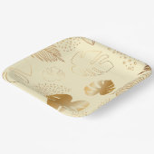 黄色の葉金ゴールド紙プレート ペーパープレート (傾斜あり)