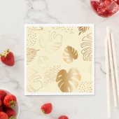 黄色の葉金ゴールド スタンダードランチョンナプキン (インサイチュ)