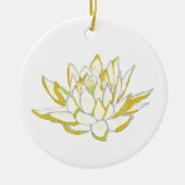 黄色の蓮の花ホームぶら下がったデコのペンダント セラミックオーナメント (正面)