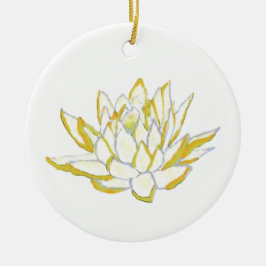 黄色の蓮の花ホームぶら下がったデコのペンダント セラミックオーナメント