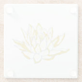 黄色の蓮の花ボホのアクセサリー女性 ガラスコースター (裏面)