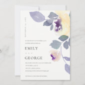 黄色の薄紫バラフローラ我々はノットカードを結んだ サンキューカード (正面)