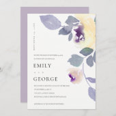 黄色の薄紫バラフローラ我々はノットカードを結んだ サンキューカード (正面/裏面)