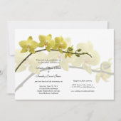 黄色の蘭のカスタマイズ可能結婚式招待状 招待状 (正面)