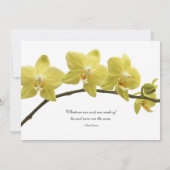 黄色の蘭のカスタマイズ可能結婚式招待状 招待状 (裏面)