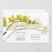 黄色の蘭のカスタマイズ可能結婚式招待状 招待状 (正面/裏面)