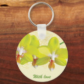 黄色の蘭のキーチェーン キーホルダー (正面)