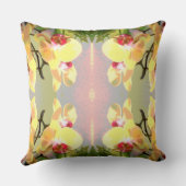 黄色の蘭の模様 クッション (裏面)