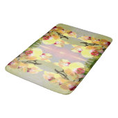 黄色の蘭の模様 バスマット (アングル)