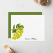 黄色の蘭の花のノートパーソナライズされたカード ノートカード (正面/裏面インサイチュ)