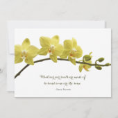 黄色の蘭の花の写真 ウェディング招待状 招待状 (裏面)