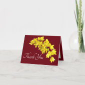 黄色の蘭の赤の背景ありがとう カード (正面)