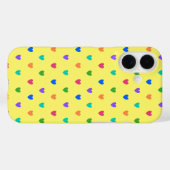 黄色の虹色ドットハート Case-Mate iPhoneケース (裏面 (横))
