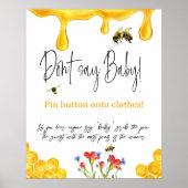 黄色の蜂蜜のまわりには赤ちゃんのシャワーのゲームを言わない ポスター (正面)