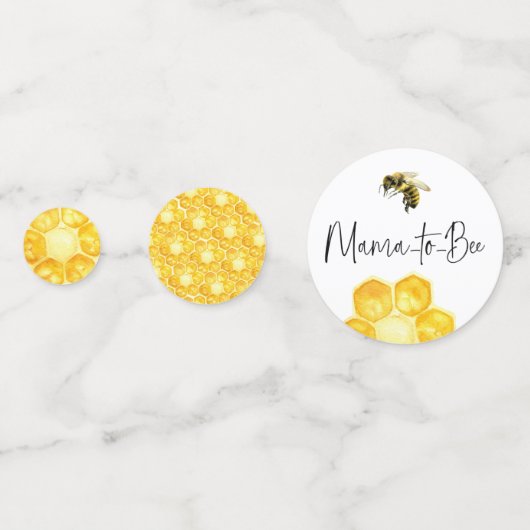 黄色の蜂蜜の水色ひまわりミツバチ赤ちゃんシャワー コンフェッティ (正面)