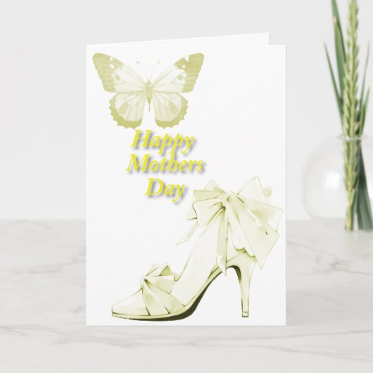 黄色の蝶と靴 カード (正面)