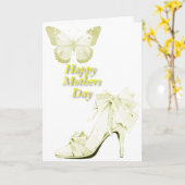 黄色の蝶と靴 カード (黄色い花)