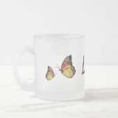 黄色の蝶スケッチ曇りガラスのマグカップ フロストグラスマグカップ (左)