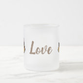 黄色の蝶スケッチ曇りガラスのマグカップ フロストグラスマグカップ (中央)