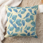 黄色の装飾用クッション(青葉い) クッション (ブランケット)