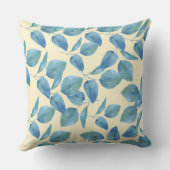 黄色の装飾用クッション(青葉い) クッション (裏面)