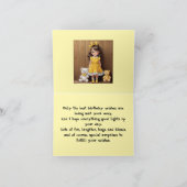 黄色の誕生日カードの小さな女の子 サンキューカード (内部)