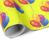 黄色の誕生日バルーンブーケ ラッピングペーパー (ロールコーナー)