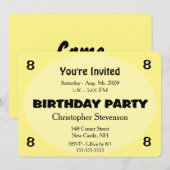 黄色の誕生日招待状 招待状 (正面/裏面)