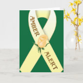 黄色の警告リボン認識度空白のグリーティングカード カード (黄色い花)