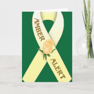 黄色の警告リボン認識度空白のグリーティングカード カード