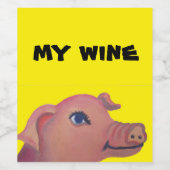 黄色の豚ワインラベル ワインラベル (シングルラベル)