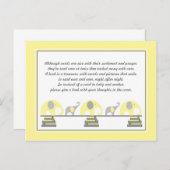 黄色の象の挿入で本の赤ちゃんシャワー インビテーションポストカード (正面/裏面)