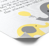 黄色の象の赤ちゃんシャワー私の水が壊れたサイン ポスター (角)