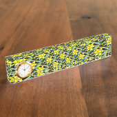 黄色の貴重な花のパターン デスクネームプレート (側面)