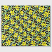 黄色の貴重な花のパターン ラッピングペーパー (フラット)