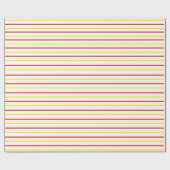 黄色の赤いストライプ文字パターン ラッピングペーパー (フラット)