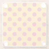 黄色の赤い水玉模様 ガラスコースター (裏面)