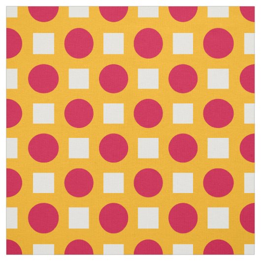 黄色の赤い水玉模様 ファブリック (見本)