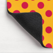 黄色の赤い水玉模様 マウスパッド (コーナー)