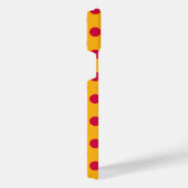 黄色の赤い水玉模様 iPhoneケース (右側面)