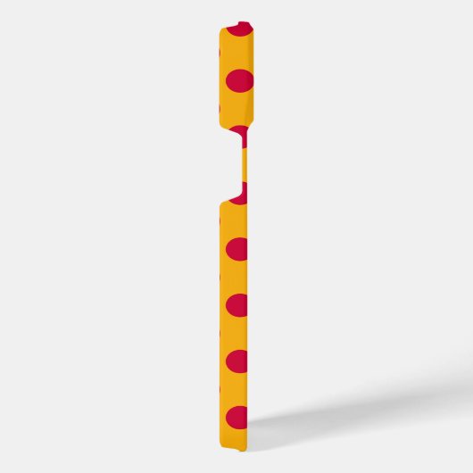 黄色の赤い水玉模様 iPhoneケース (右側面)