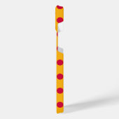 黄色の赤い水玉模様 iPhoneケース (左側面)